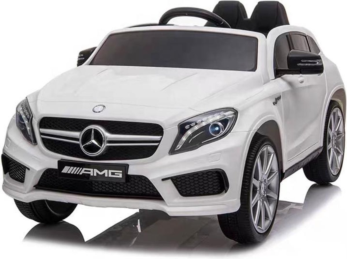 Mercedes Gla 45 Amg Elektrische Kinderauto Accuvoertuig 12v Afstandsbediening Mp3 En Meer Wit Met Rubber Banden En Leer Stoel Grotere Deuren Gratis Verzending Safi Line